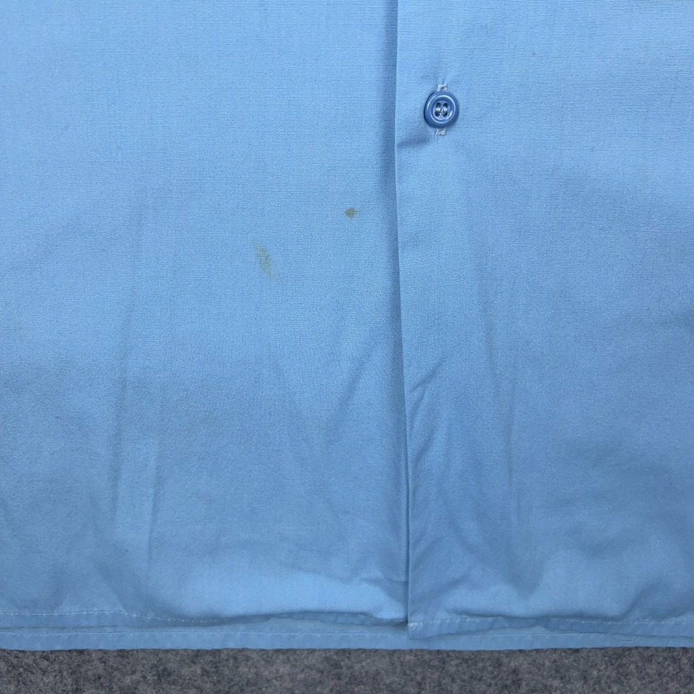 VTG Big Mac Shirt Mens XL Tall Blue Canvas Short Sleeve‎ Button Up Work USA 90s - Picture 6 of 12